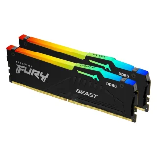 Kingston FURY Beast RGB 64 GB - 2 x 32GB, DDR5 288-pin DIMM, 5600MT/s, CL36, Black color