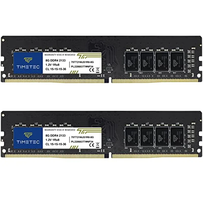 Timetec 75TT21NU 8 GB - 2 x 4GB, DDR4 288-pin DIMM, 2133MT/s, CL15, Black color - Featured Image