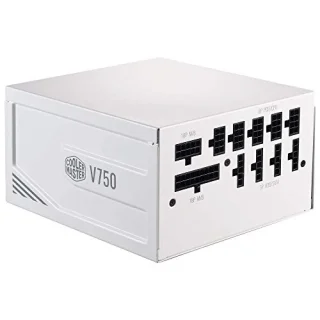 Cooler Master V750 Gold-V2 750W White Fully Modular ATX PSU – 80 PLUS Gold 90% Efficiency, Semi-Fanless 135 mm FDB Fan with Hybrid Mode, 16 AWG PCIe Cables, Single +12 V Rail Power, 24-Pin ATX & EPS/PCIe Connectors for Gaming PCs & Workstations, Snow-White High-Performance Power Supply