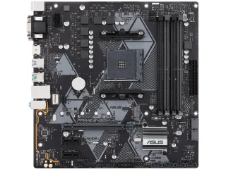 ASUS PRIME B450M-A/CSM – AMD AM4 mATX Motherboard, B450 Chipset, DDR4 4400(O.C.)/3200/3000/2800/2666/2400/2133 MHz Support, 4x DIMM, 1x M.2 & 6x SATA 6Gb/s, PCIe 3.0 x16, HDMI 2.0b, DVI-D, D-Sub, USB 3.1 Gen2 & Gen1, Gigabit LAN, Aura Sync RGB Header, 5X Protection III