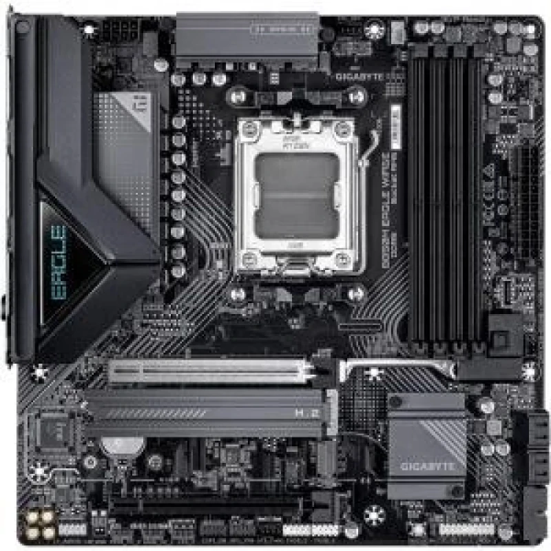 GIGABYTE B850M EAGLE WIFI6E – AMD AM5 mATX Motherboard, B850 Chipset, DDR5 8200+ (OC) Support, Dual-Channel DDR5, 1x PCIe 5.0 x16, 2x M.2 Slots (1x PCIe 5.0, 1x PCIe 4.0), Realtek 2.5Gb LAN + Wi-Fi 6E & Bluetooth 5.3, HDMI & 2x DisplayPort, USB 3.2 Gen2 Type-C & Gen1, 4x SATA 6Gb/s, RGB Fusion - Featured Image