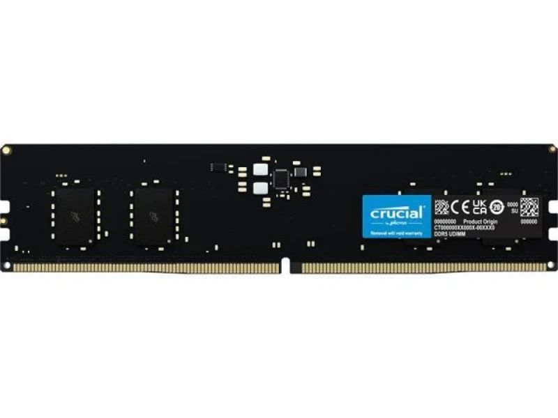 Crucial Classic 8 GB - 1 x 8GB, DDR5 288-pin DIMM, 5600MT/s, CL46, Black color - Featured Image