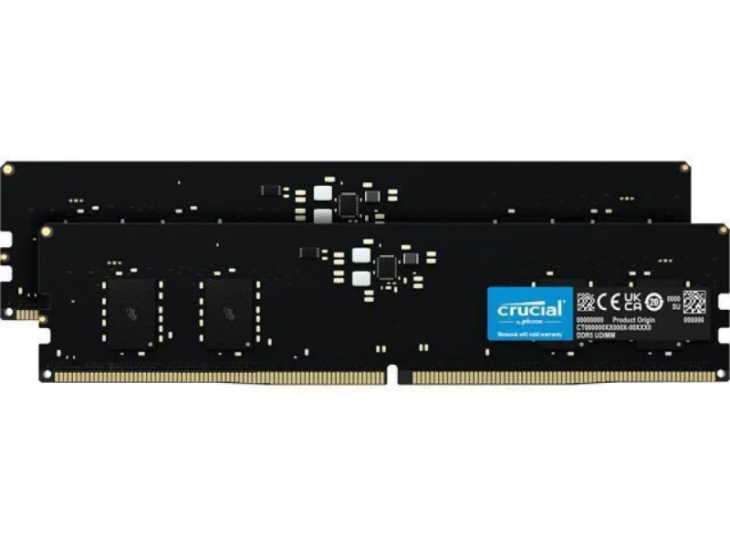 Crucial CT2K16G48C40U5 32 GB - 2 x 16GB, DDR5 288-pin DIMM, 4800MT/s, CL40, Black color - Featured Image