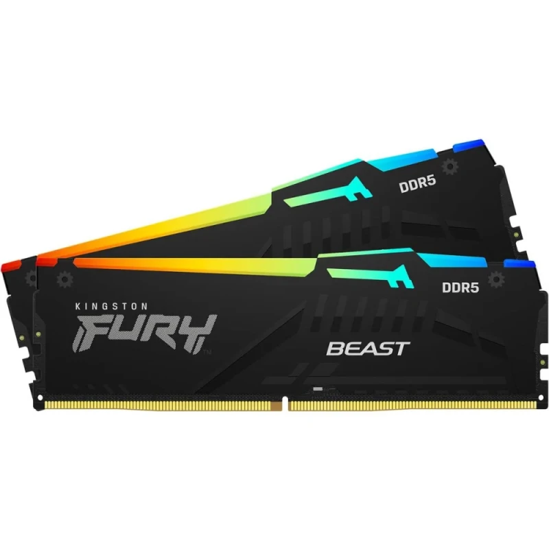 Kingston FURY Beast RGB 32 GB - 2 x 16GB, DDR5 288-pin DIMM, 5200MT/s, CL40, Black color - Featured Image
