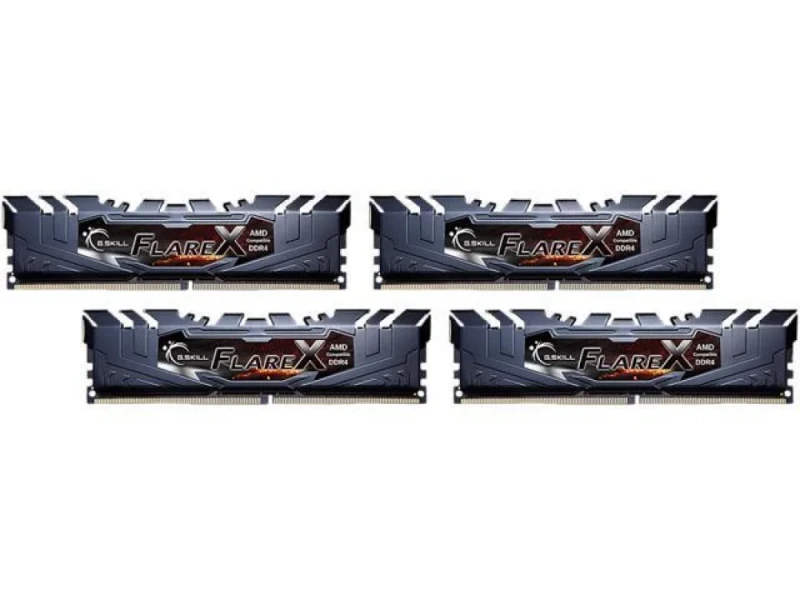 G.Skill Flare X 64 GB - 4 x 16GB, DDR4 288-pin DIMM, 3200MT/s, CL16, Black color - Featured Image