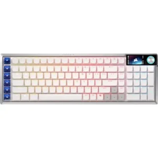 Corsair VANGUARD AIR 99 - Slim Wired, Wireless, Bluetooth Wireless Keyboard, Corsair OPX Switches, RGB Backlit, White Color