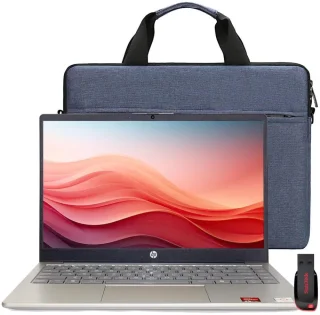 HP 14″ HD Windows Laptop Bundle – AMD Athlon 7120 Dual-Core, 14″ HD LED Display, 4 GB DDR4 RAM, 128 GB UFS Storage, AMD Radeon Integrated Graphics, Windows 11 Home, Wi-Fi, HDMI & USB Ports, Moonlight Blue, Includes Splash-Proof Laptop Bag and SanDisk Cruzer Blade 128 GB USB Flash Drive, Ideal for Students and Home Use