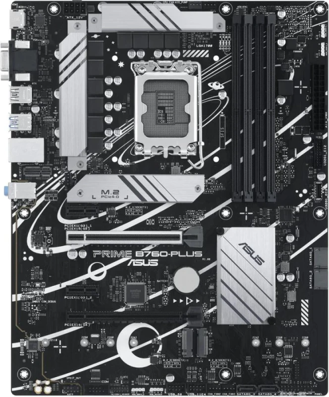ASUS PRIME B760-PLUS Intel B760 LGA 1700 ATX Motherboard - DDR5 Support, PCIe 5.0 x16 SafeSlot, 3x M.2 PCIe 4.0 Slots, Realtek 2.5Gb LAN, HDMI/DisplayPort/VGA, USB 3.2 Gen 2x2 Type-C, Aura Sync RGB, 12th/13th/14th Gen Intel CPU Support - Featured Image
