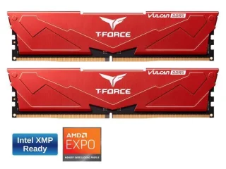 TEAMGROUP T-Force Vulcan 16 GB - 2 x 8GB, DDR5 288-pin DIMM, 5200MT/s, CL40, Red color