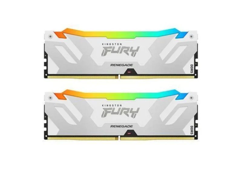 Kingston Fury Renegade RGB 64 GB - 2 x 32GB, DDR5 288-pin DIMM, 6400MT/s, CL32, Silver / White color - Featured Image