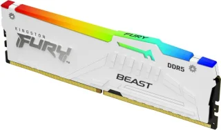 Kingston FURY Beast RGB 16 GB - 1 x 16GB, DDR5 288-pin DIMM, 6400MT/s, CL32, White color