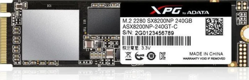ADATA XPG SX8200 240 - 240 GB SSD, M.2 PCIe 3.0 X4, M.2-2280 - Featured Image