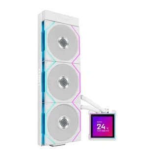Lian Li Hydroshift II LCD-S 360 TL - 200 - 2600 RPM, 33 dB, White color, AIO Watercooler, 360mm radiator