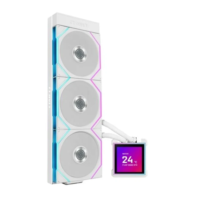 Lian Li Hydroshift II LCD-S 360 TL - 200 - 2600 RPM, 33 dB, White color, AIO Watercooler, 360mm radiator - Featured Image