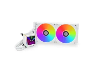 Lian Li Galahad II LCD - 300 - 1550 RPM, 26.7 dB, White color, AIO Watercooler, 280mm radiator