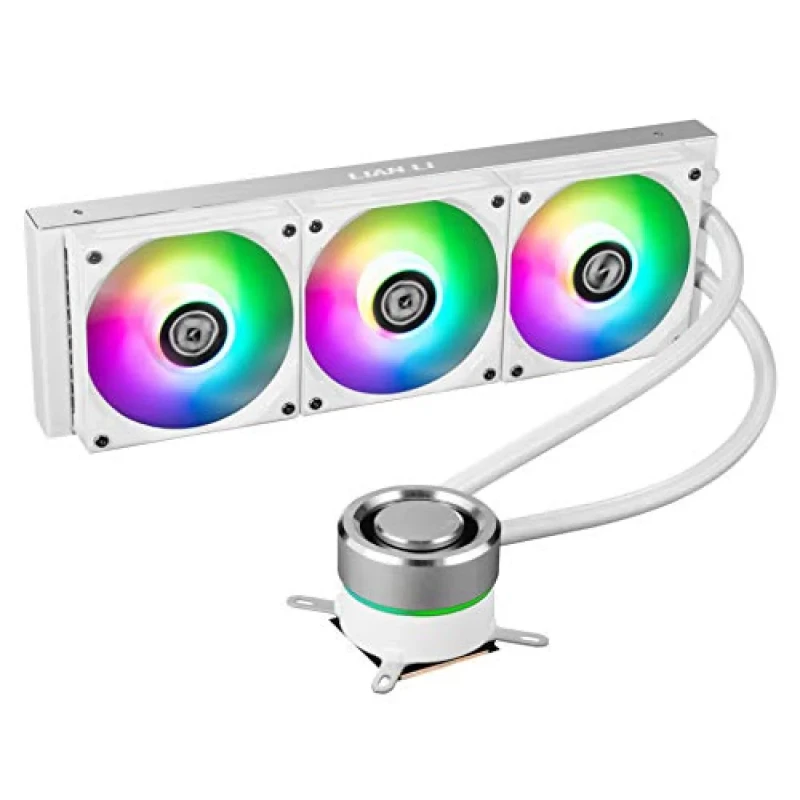 Lian Li Galahad AIO360 (2022) - 800 - 1900 RPM, 32 dB, White/Silver color, AIO Watercooler, 360mm radiator - Featured Image
