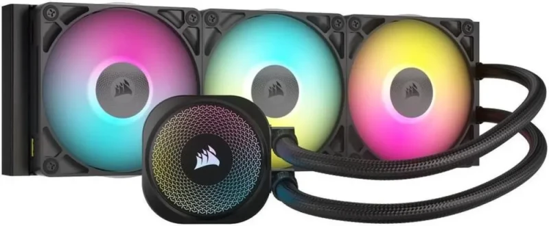 Corsair iCUE LINK TITAN 360 RX RGB 360 mm AIO Liquid CPU Cooler – FlowDrive Pump with Three-Phase Motor, 3x RX120 RGB PWM Fans (300–2100 RPM, 73.5 CFM), Aluminum Radiator (396x120x27 mm), iCUE LINK Single-Cable Control, Copper Cold Plate, Intel LGA1851/1700 & AMD AM5/AM4 Support, Black/White Options - Featured Image