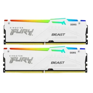 Kingston FURY Beast RGB 32 GB - 2 x 16GB, DDR5 288-pin DIMM, 5600MT/s, CL36, White color