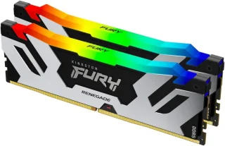 Kingston Fury Renegade RGB 32 GB - 2 x 16GB, DDR5 288-pin DIMM, 7200MT/s, CL38, Silver / Black color