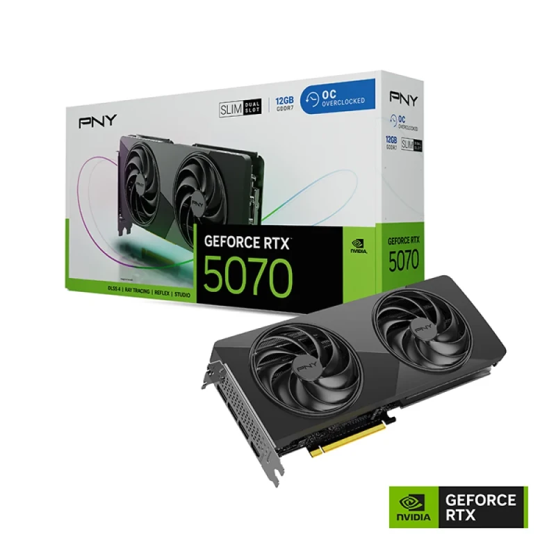 PNY Slim OC - GeForce RTX 5070 12GB Black 290mm - Featured Image