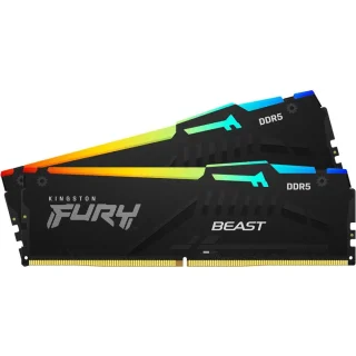 Kingston FURY Beast RGB 16 GB - 2 x 8GB, DDR5 288-pin DIMM, 6000MT/s, CL40, Black color