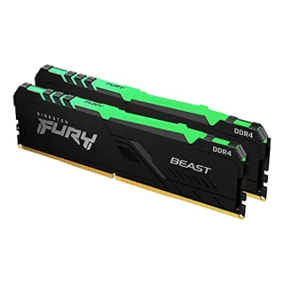 Kingston FURY Beast RGB 16 GB - 2 x 8GB, DDR4 288-pin DIMM, 3200MT/s, CL16, Black color
