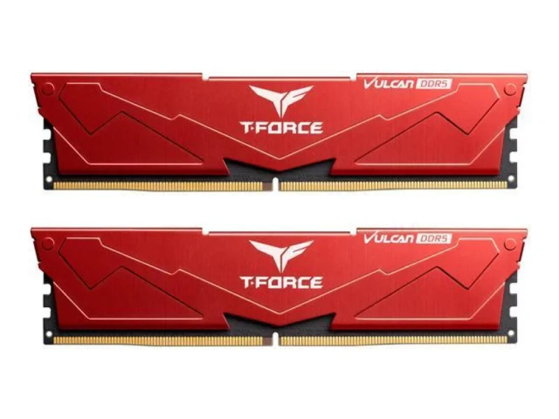 TEAMGROUP T-Force Vulcan 32 GB - 2 x 16GB, DDR5 288-pin DIMM, 6000MT/s, CL38, Red color - Featured Image