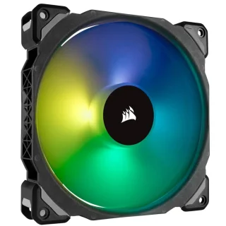Corsair ML140 PRO 2-Pack - 140mm PWM fan, 20.4 dB, 55.4 CFM Airflow, 400 - 1200 RPM, Black / White Color