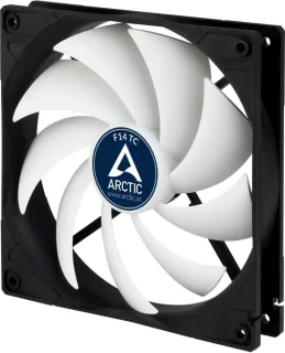 ARCTIC F14 TC - 140mm fan, 74 CFM Airflow, 400 - 1350 RPM, Black / White Color