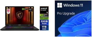 MSI Crosshair A16 Gaming Laptop D8WFKG-015US 16" QHD+ 240Hz Display – AMD Ryzen 9 8940HX, NVIDIA GeForce RTX 5060 8GB, 32GB DDR5 RAM, 1TB NVMe SSD, Wi-Fi 6E, RGB Keyboard, Windows 11 Home (Pro upgrade available via digital download)