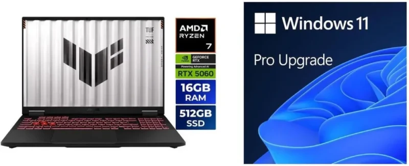 ASUS TUF Gaming A16 FA608UM-NS73 16" FHD+ 165Hz Gaming Laptop – AMD Ryzen 7 260, NVIDIA GeForce RTX 5060 Laptop GPU 8GB GDDR7, 16GB DDR5 RAM, 512GB PCIe Gen4 SSD, Military-Grade Durability, Dual-Fan Cooling, Wi-Fi 6E, HDMI 2.1, USB-C, RGB Keyboard, Windows 11 Home - Featured Image