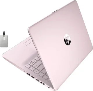 HP Premium Stream 14" HD BrightView Laptop – Intel Celeron N4120 Processor, 16GB RAM, 64GB eMMC Storage, Intel UHD Graphics 600, BrightView HD Display, HD Webcam, Wi-Fi 5, Bluetooth, HDMI, 1-Year Microsoft 365 Included, Windows 11 S, Pink, Includes 32GB USB Flash Drive