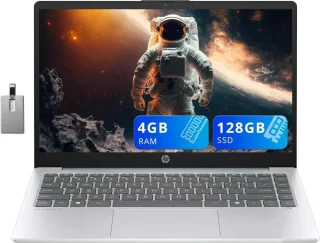 HP 14" HD Business Laptop – AMD Athlon 7120U Processor, 4GB RAM, 128GB SSD Storage, AMD Radeon Graphics, 14" HD Display, Copilot Key, 720p HD Webcam, Wi-Fi 6, Bluetooth, Windows 11 Home, Blue, Includes 32GB USB Flash Drive