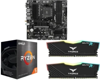 MSI B550M PRO-VDH WIFI + AMD Ryzen 5 5500 + Team T-Force Delta RGB 16GB (2 x 8GB) DDR4 3200
