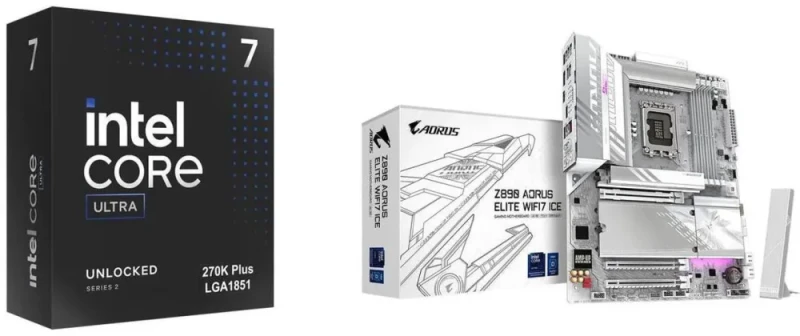 Intel Core Ultra 7 270K Plus + GIGABYTE Z890 AORUS ELITE WIFI7 ICE - Featured Image
