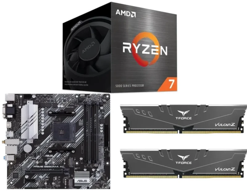 AMD Ryzen 7 5700 + ASUS PRIME B550M-A AC + Team T-FORCE VULCAN Z 16GB (2 x 8GB) DDR4 3200 - Featured Image