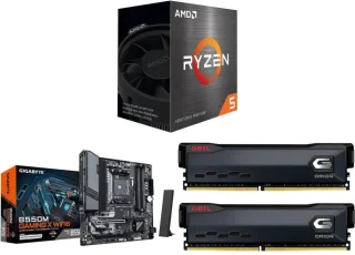 AMD Ryzen 5 5500 + GIGABYTE B550M GAMING X WIFI6 + GeIL ORION 32GB (2 x 16GB) DDR4 3200