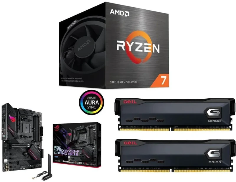 AMD Ryzen 7 5700 + Asus ROG Strix B550-F Gaming WiFi II + GeIL ORION 32GB (2 x 16GB) DDR4 3200 - Featured Image