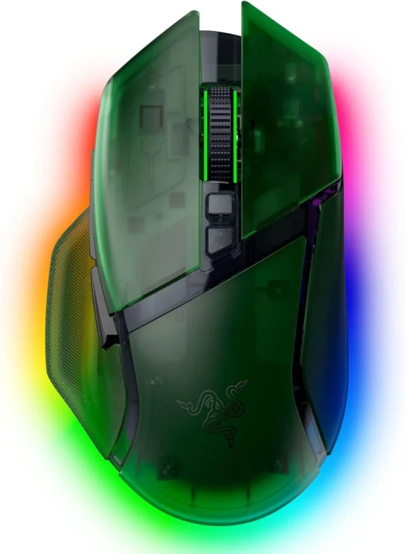 Razer Basilisk V3 Pro 35K - Wired, Wireless, Bluetooth Wireless Optical Mouse, 35000 DPI, Green color - Featured Image