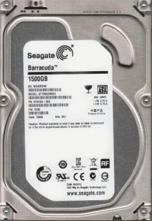 Seagate BarraCuda - 1.5 TB 7200 RPM, SATA 6.0 Gb/s, 3.5", 64 MB Cache memory