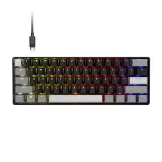 Corsair CLIPPER PRO MINI 60 - Gaming Wired, Wired Keyboard, Corsair MGX HYPERDRIVE CORE Switches, RGB Backlit, Tenkeyless, Black / Gray Color