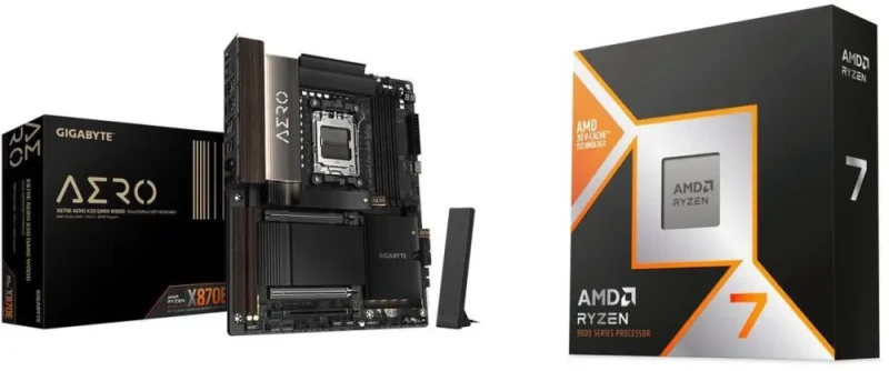 GIGABYTE X870E AERO X3D DARK WOOD + AMD Ryzen 7 9800X3D - Featured Image