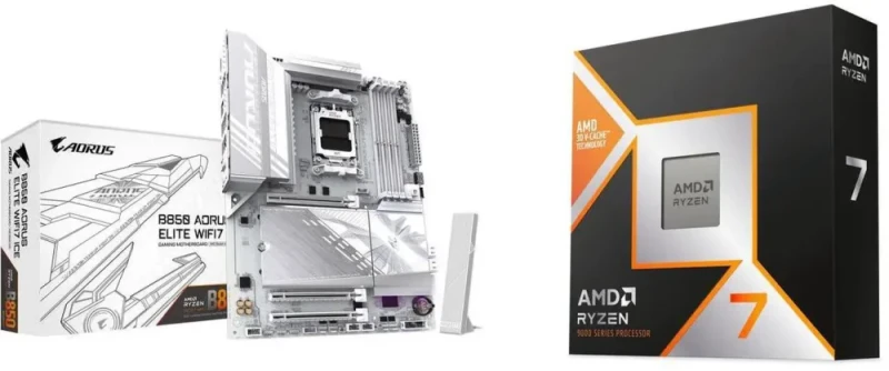 GIGABYTE B850 AORUS ELITE WIFI7 ICE + AMD Ryzen 7 9800X3D - Featured Image