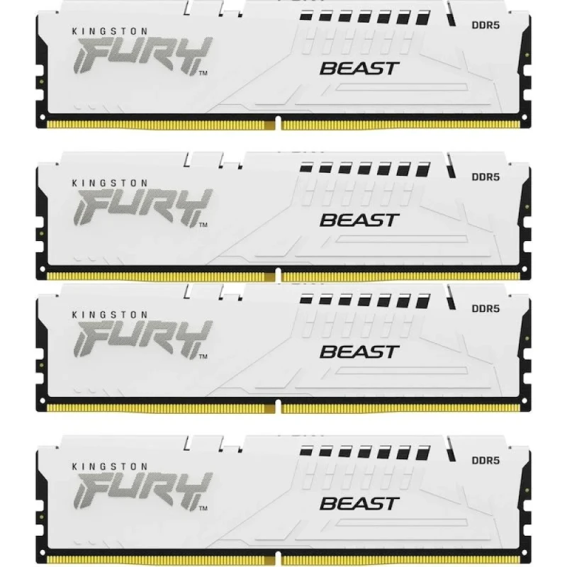 Kingston FURY Beast 128 GB - 4 x 32GB, DDR5 288-pin DIMM, 5600MT/s, CL40, White color - Featured Image