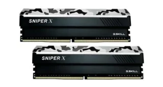 G.Skill Sniper X 32 GB - 2 x 16GB, DDR4 288-pin DIMM, 3200MT/s, CL16, Black / White color