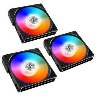 Lian Li UNI FAN AL120 3-Pack - 120mm PWM fan, 17 - 28.3 dB, 64.5 CFM Airflow, 800 - 1900 RPM, Black Color