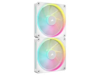 Corsair iCUE LINK LX140 RGB Starter Kit 2-Pack - 140mm PWM fan, 10 - 36 dB, 10.74 - 84.7 CFM Airflow, 350 - 2000 RPM, White Color