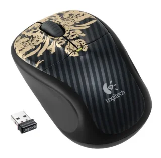 Logitech M305 - Wireless Optical Mouse, 1000 DPI, Black / Gold color