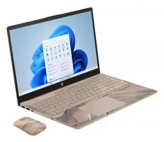 HP 15.6" HD Notebook - Intel N100 Quad-Core, 4GB RAM, 128GB UFS, 15.6" HD Anti-Glare Display, Windows 11, Up to 11 Hours Battery, Chai Latte Color, Includes HP Wireless Mouse
