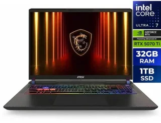 MSI Vector 16 HX AI VECTOR16HXA2 Gaming Laptop - Intel Core Ultra 7 255HX, GeForce RTX 5070 Ti, 32GB DDR5 RAM, 1TB NVMe SSD, 16" QHD Display, Windows 11 Home